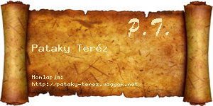 Pataky Teréz névjegykártya