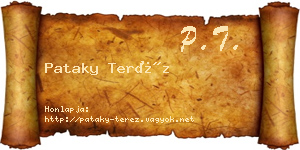 Pataky Teréz névjegykártya